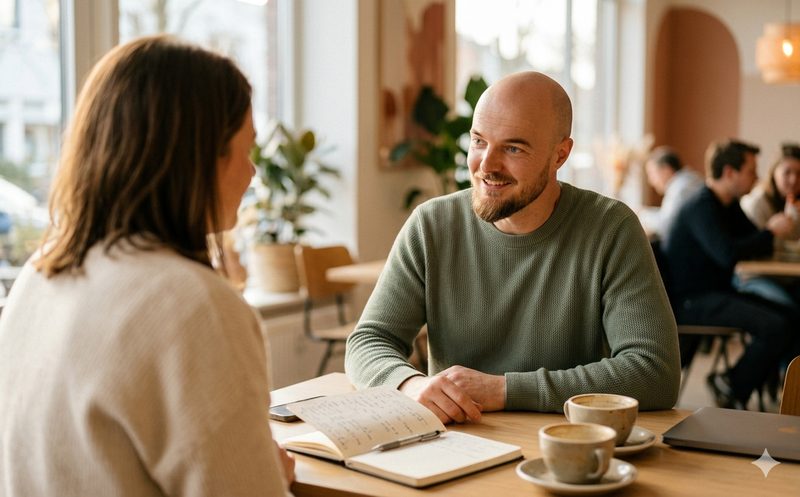 Erstgespräch für Gründerberatung im Café