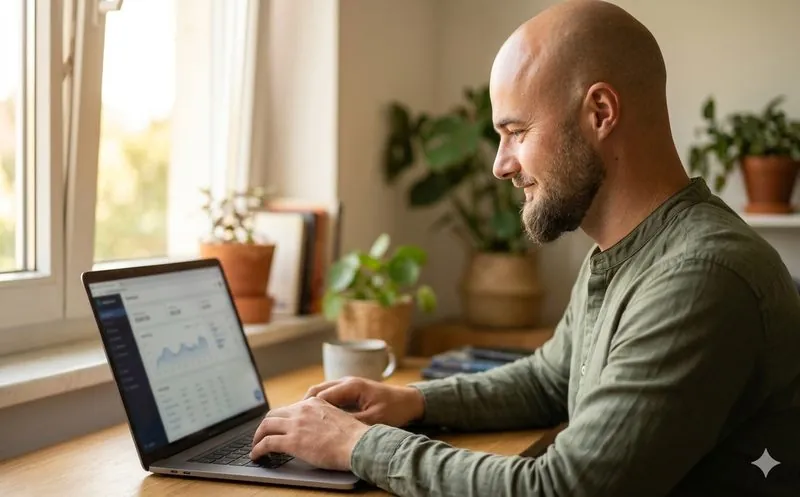 Website-Entwicklung am Laptop